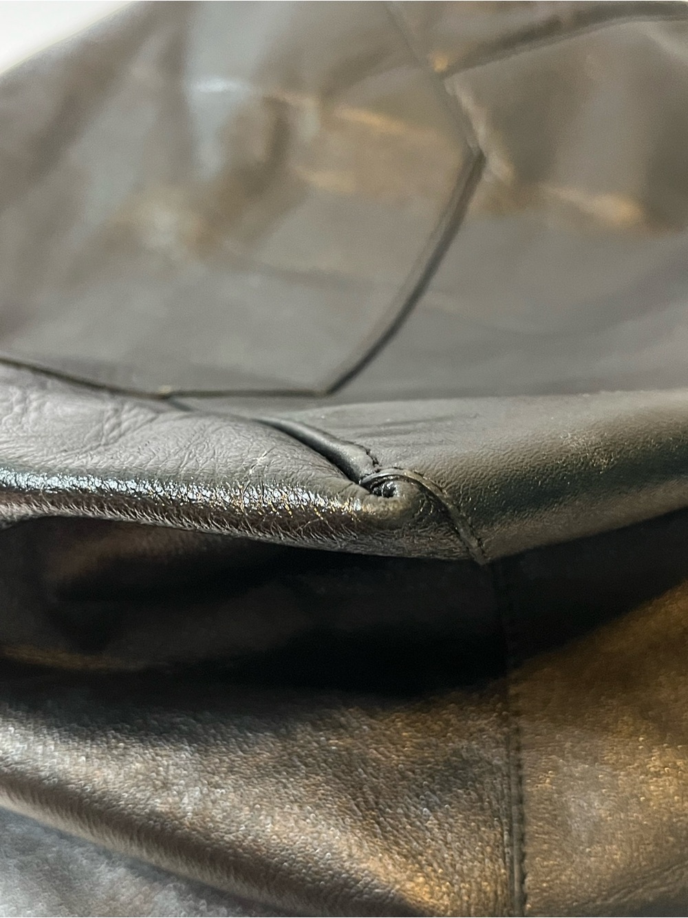 Vintage Céline Black Leather Oversized Slouchy Tote Bag 🇮🇹 - Picture 5 of 16